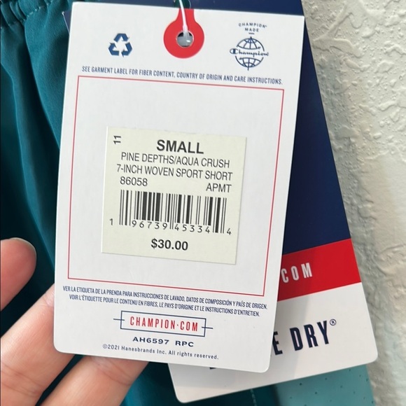 Champion Dark Teal Performance Shorts - Picture 5 of 8